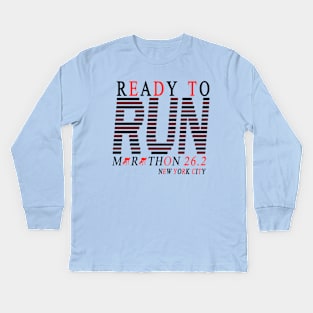 marathon 26.2/2019 (ready to run marathon 26.2 new york city) Kids Long Sleeve T-Shirt